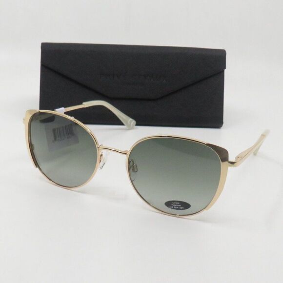 Prive Revaux Sunny Isles New Polarized Gold/Green Gradient Cat Eye Sunglasses - Picture 1 of 8